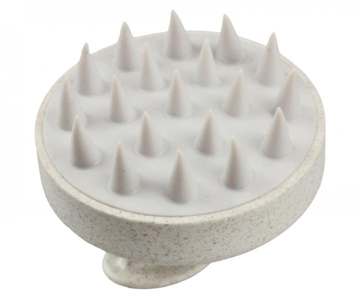 Silikonowa szczotka do masau skry gowy Hairway Organica Silicone Head Massage Brush - beowa