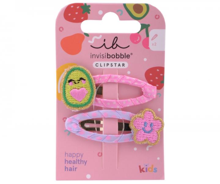 Spinki do wosw dla dzieci Invisibobble Clipstar Frutti Avocado - 2 szt.