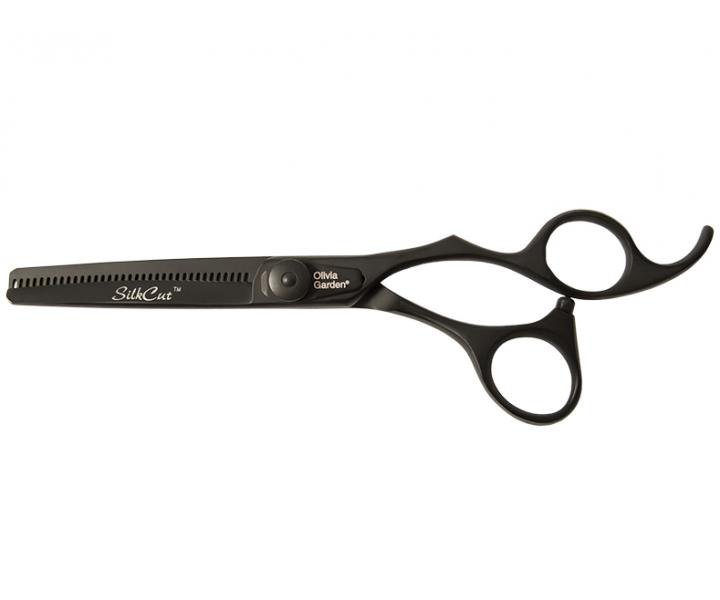 Degawki fryzjerskie Olivia Garden SilkCut Thinner EUR 6,35" Matt Black Edition - czarne matowe