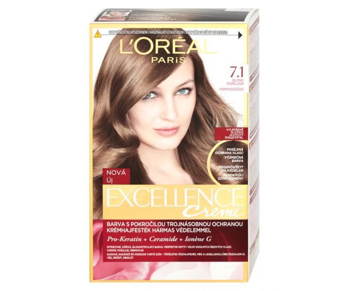 Farba do trwaej koloryzacji wosw Loral Excellence 7.1 popielaty blond