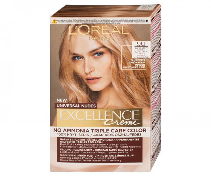 Farba do trwaej koloryzacji Loral Excellence Universal Nudes 9U bardzo jasny blond