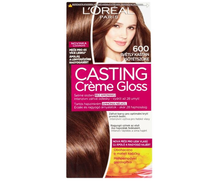 Farba do wosw bez amoniaku  Loral Casting Crme Gloss - 600 ciemny blond