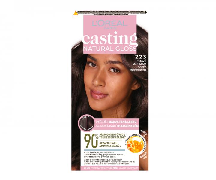 Farba do wosw bez amoniaku Loral Casting Natural Gloss - 223 ciemne espresso