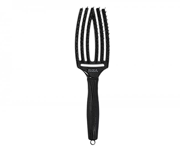 Szczotka Olivia Garden Fingerbrush Combo Medium Midnight Desert Onyx - czarna perowa