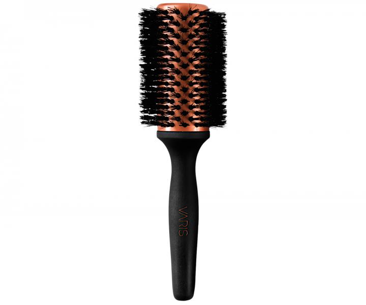 Drewniana okrga szczotka do stylizacji z wosiem dzika i nylonowym Varis Boar Brush Large - 43 mm