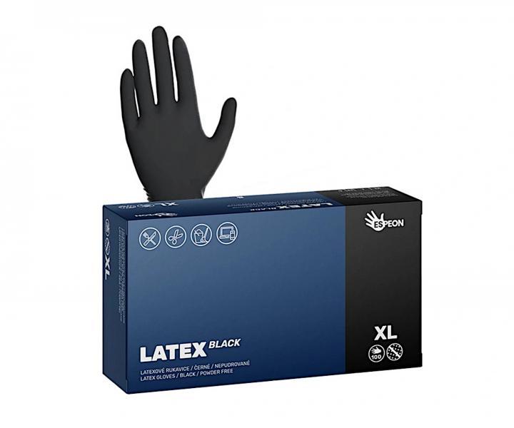 Rkawiczki lateksowe Espeon Latex Black - 100 szt - czarne - XL