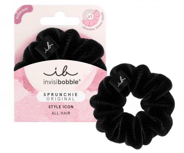 Ozdobna gumka spiralka do wosw Invisibobble Sprunchie Dusk Till Dawn - czarna