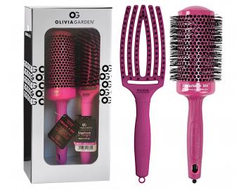 Zestaw upominkowy szczotek do wosw Olivia Garden Bright Pink Set