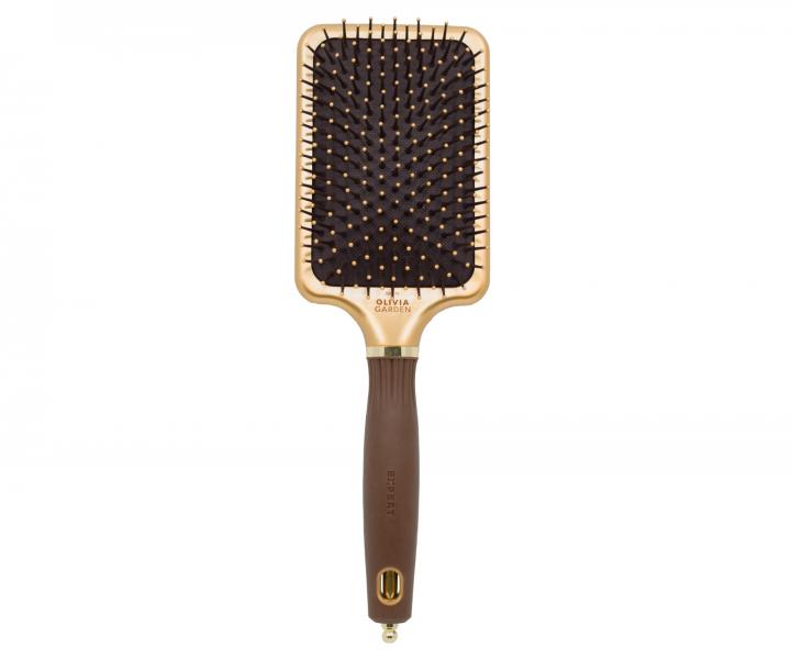 Szczotka do wosw Olivia Garden Expert Care Rectangular Paddle Brush L - zoto-brzowa