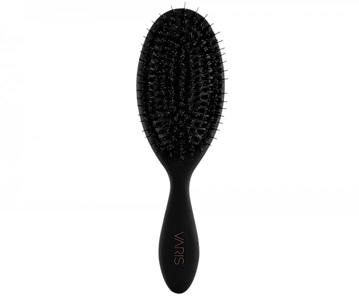 Szczotka do wosw z wosiem dzika i nylonowym Varis Smoothing Brush - czarna