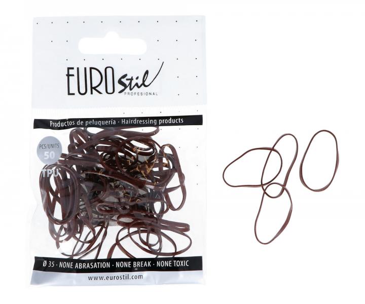 Gumki do wosw Eurostil Profesional TPU Hair Elastics For Hairstyles - 50 szt - brz