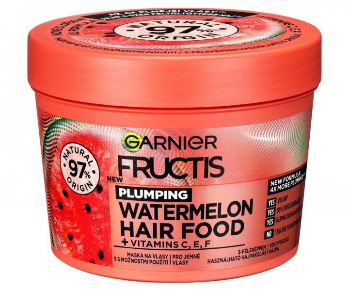 Maska do wosw cienkich bez objtoci Garnier Fructis Watermelon Hair Food 3 Usage Mask - 400 ml