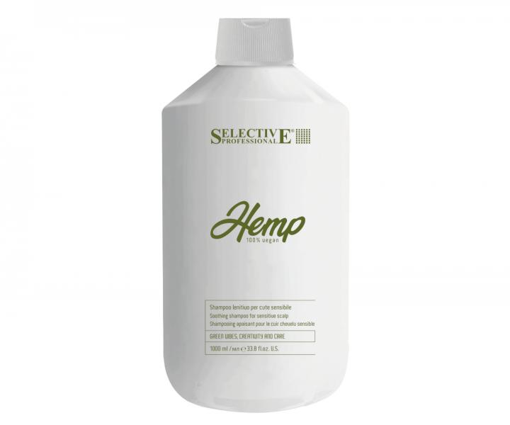 Kojcy szampon do wraliwej skry gowy Selective Professional Hemp Shampoo Lenitive - 1000 ml