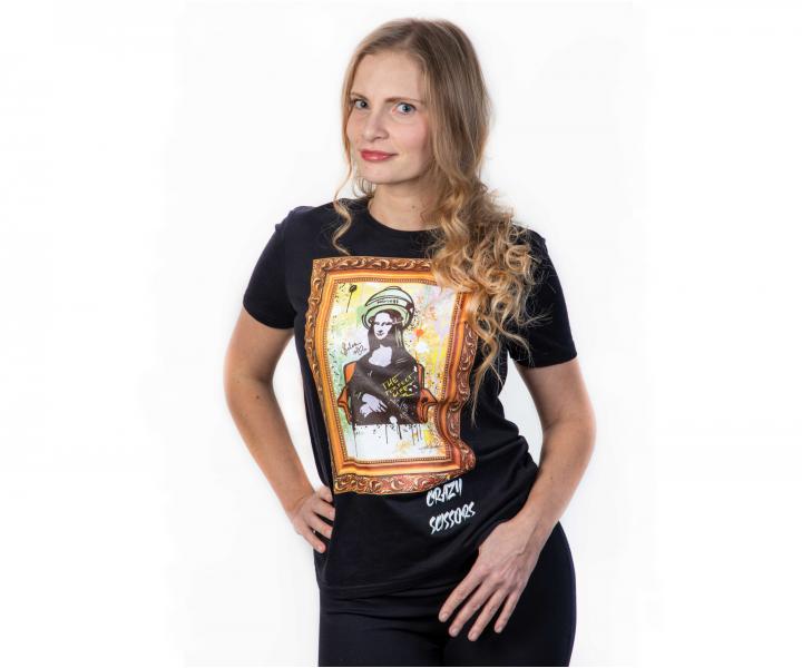 T-shirt z krtkim rkawem Crazy Scissors Mona Lisa - czarny - XS