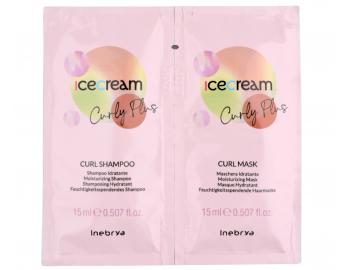 Szampon i maska do wosw krconych i falowanych Inebrya Ice Cream Curly Plus - 2 x 15 ml