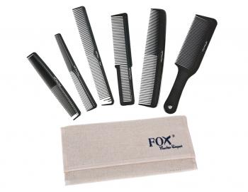 Zestaw grzebieni Fox Barber Expert - lniane etui