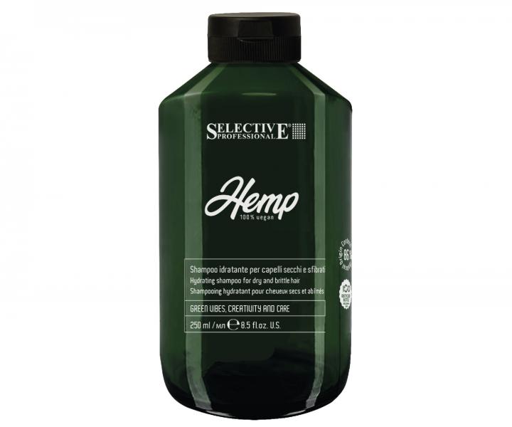 Szampon nawilajcy do wosw suchych i amliwych Selective Professional Hemp Shampoo - 250 ml