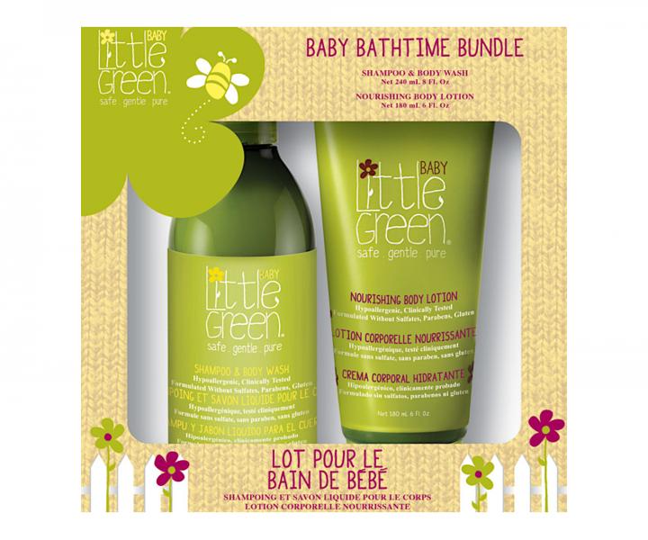 Zestaw upominkowy do wosw i ciaa dla niemowlt Little Green Baby Bathtime Bundle