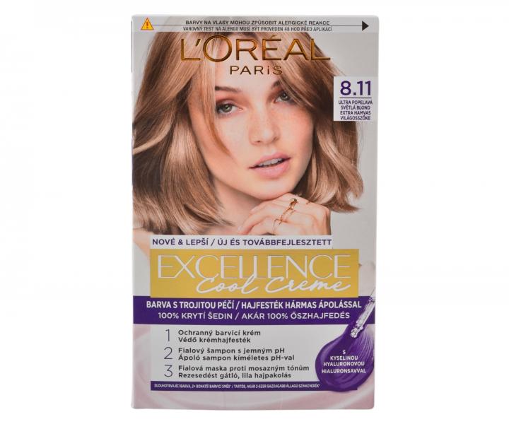 Farba do trwaej koloryzacji wosw Loral Excellence Cool Creme 8.11 ultrapopielaty jasny blond