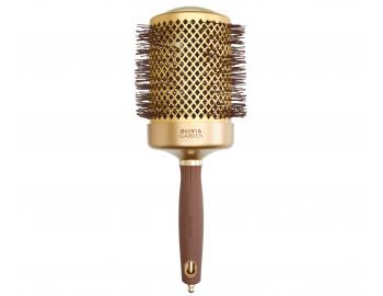 Okrga szczotka do modelowania wosw Olivia Garden Expert Blowout Shine Gold & Brown - 80 mm