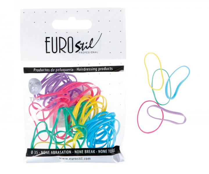 Gumki do wosw Eurostil Profesional TPU Hair Elastics For Hairstyles - 50 szt - mix kolorw