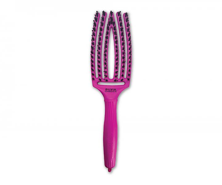 Szczotka Olivia Garden Fingerbrush Combo Medium ThinkPink Edition - neonowy fiolet