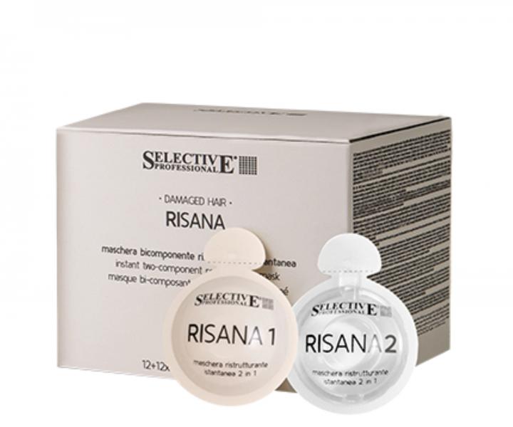 Dwufazowa maska do wosw zniszczonych i obcionych Selective Professional Risana Mask - 12+12 x 15 ml