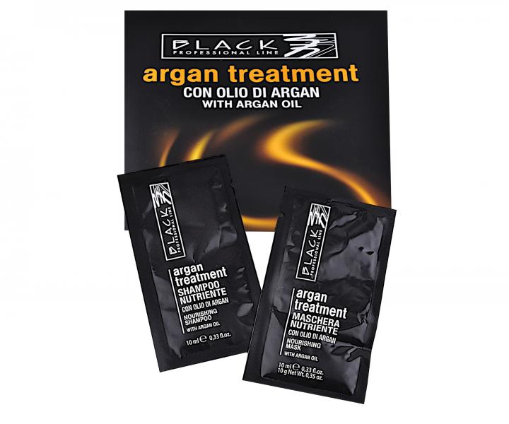 Szampon i maska do wosw zniszczonych Black Argan Treatment - 2 x 10 ml