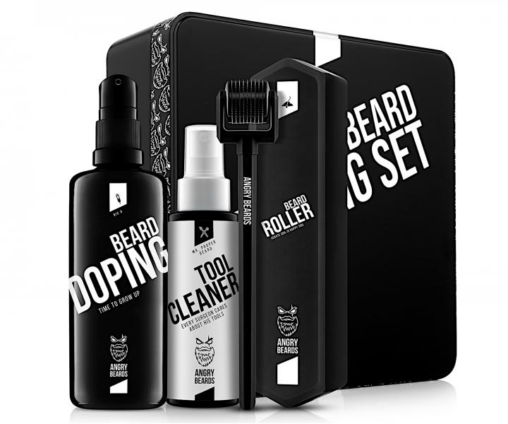 Zestaw upominkowy dla mczyzn Angry Beards - serum + roller + spray czyszczcy