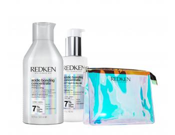 Zestaw do wosw zniszczonych Redken Acidic Bonding Concentrate - szampon + serum na dzie i na noc + kosmetyczka gratis