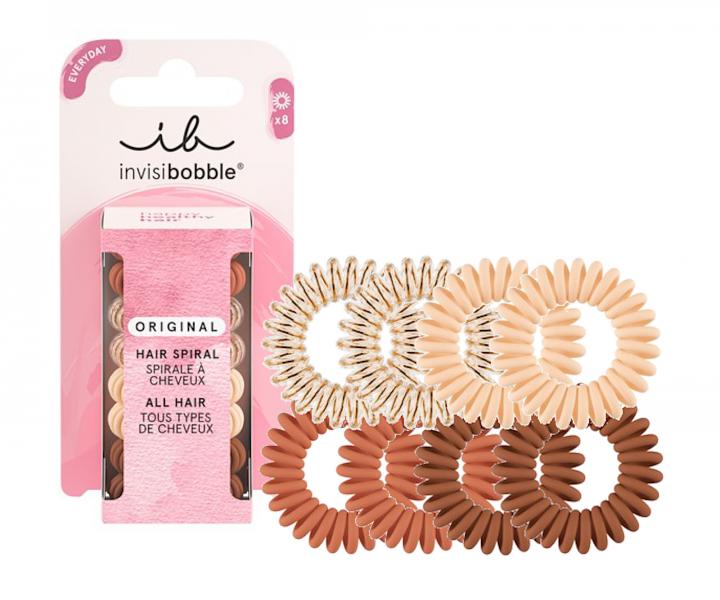 Zestaw gumek spiralek Invisibobble Original Cafe au Lait - 8 szt