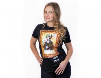 T-shirt z krtkim rkawem Crazy Scissors Mona Lisa - czarny - XS