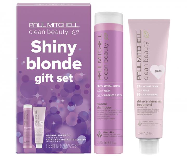 Zestaw upominkowy neutralizujcy te tony Paul Mitchell Clean Beauty Shiny Blonde Gift Set