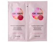 Szampon i maska z keratyn do wosw zniszczonych Inebrya Ice Cream Keratin - 2 x 15 ml