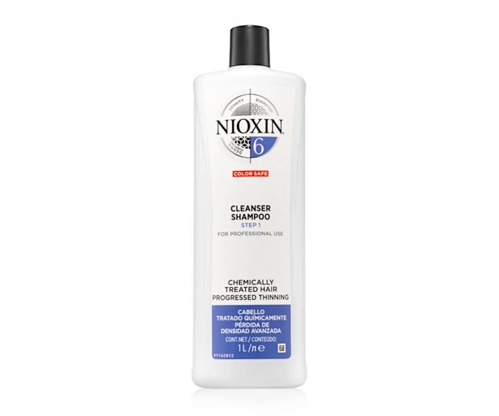 Szampon do przerzedzonych wosw po zabiegach chemicznych Nioxin System 6 Cleanser Shampoo - 1000 ml