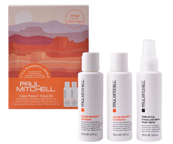 Zestaw podrny do wosw farbowanych + spray utrwalajcy Paul Mitchell Color Protect Travel Kit