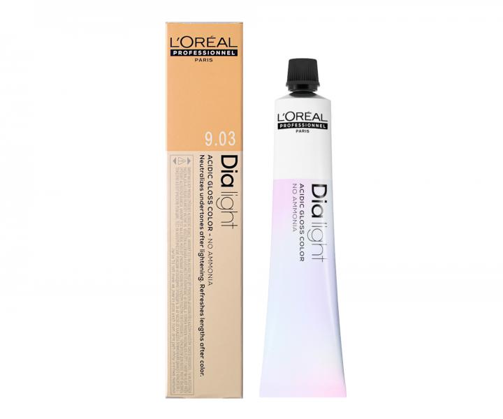 Farba do wosw ton w ton Loral Dialight 50 ml - 9.03 bardzo jasny blond naturalny zocisty