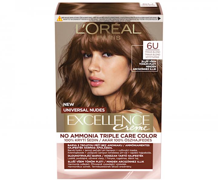 Farba do trwaej koloryzacji wosw Loral Excellence Universal Nudes 6U ciemny blond