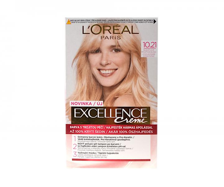 Farba do trwaej koloryzacji Loral Excellence Creme - 10.21 bardzo bardzo jasny perowy blond