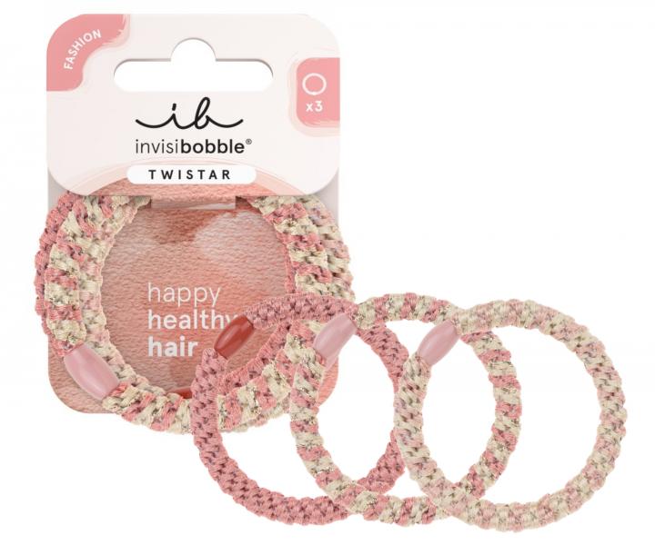 Zestaw ozdobnych gumek do wosw Invisibobble Twistar Blush Braids - 3 szt.