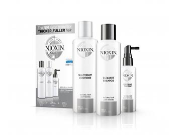 Seria do lekko przerzedzonych wosw naturalnych Nioxin System 1 - zestaw - szampon 150 ml + odywka 150 ml + kuracja bez spukiwania 50 ml