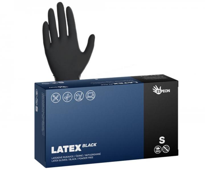 Rkawiczki lateksowe Espeon Latex Black - 100 szt - czarne - S