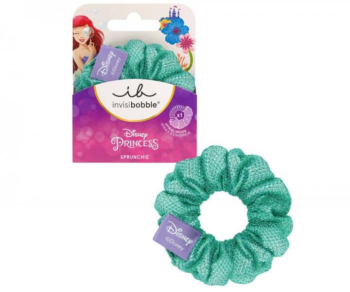 Ozdobna gumka spiralna dla dzieci Invisibobble Sprunchie Disney Ariel - turkusowa