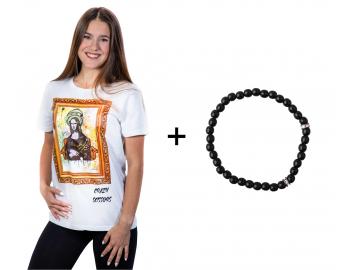 T-shirt z krtkim rkawem Crazy Scissors Mona Lisa - biay - M + bransoletka Loral Preciosa gratis