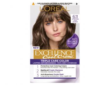 Farba do trwaej koloryzacji wosw Loral Excellence Cool Creme 6.11 ultrapopielaty ciemny blond