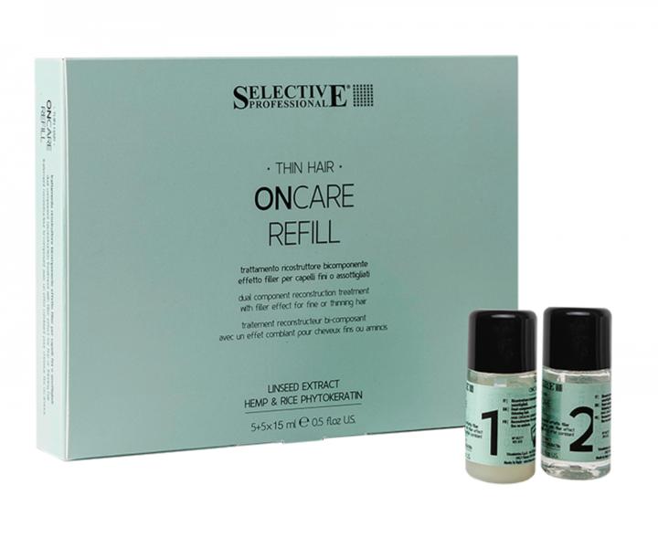 Intensywna kuracja nadajca objto wosom cienkim i przerzedzonym Selective Professional OnCare Refill Treatment - 5+5 x 15 ml