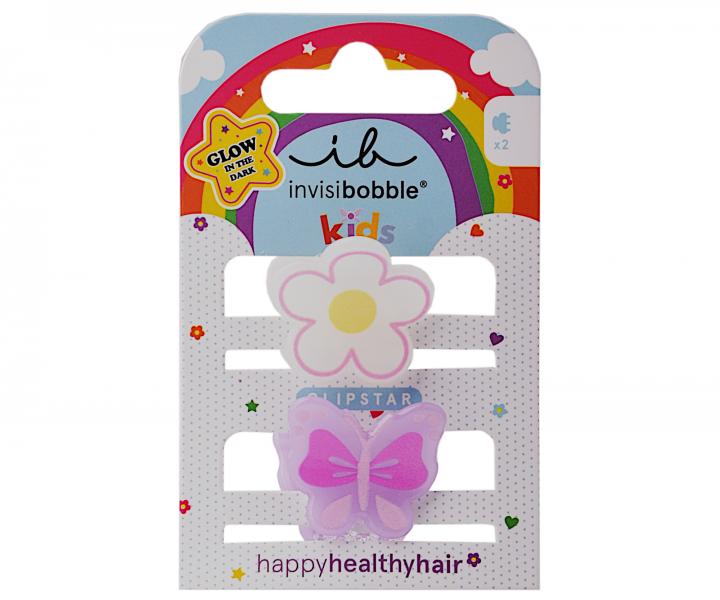 Wesoe spineczki klamerki do wosw dla dzieci Invisibobble Clipstar Happy Flower - 2 szt