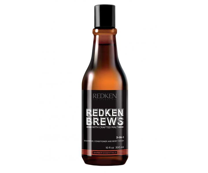 Szampon oczyszczajcy dla mczyzn do wosw i ciaa Redken Brews 3in1 - 300 ml