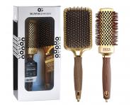 Kwadratowa szczotka do wosw Olivia Garden Expert Blowout Straight Gold & Brown