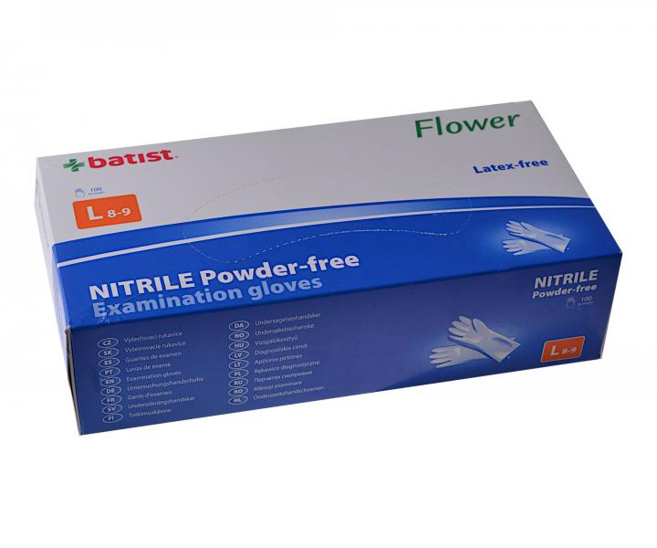 Jednorazowe rkawiczki nitrylowe Batist Flower Premium 100 szt - L